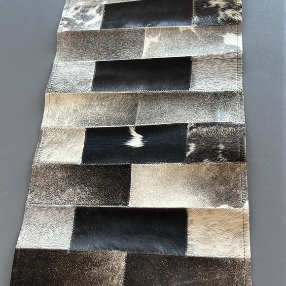 Natural Cowhide Patchwork Table Runner - Picture 4 of 8